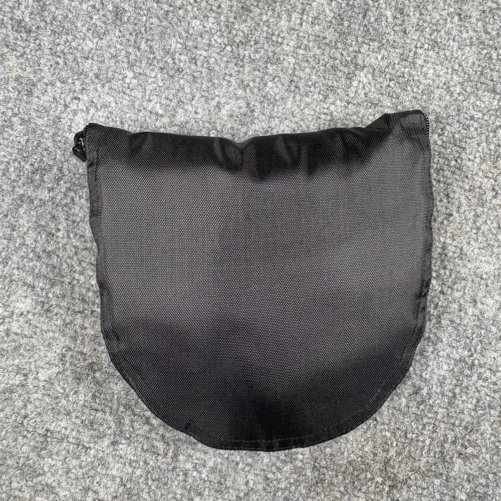 Y2K TOTES Black Nylon Tote Bag Collapses Into Small Zip Pouch Casual Utility VTG